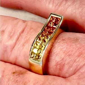 14K Gold & Sapphire Wave Ring